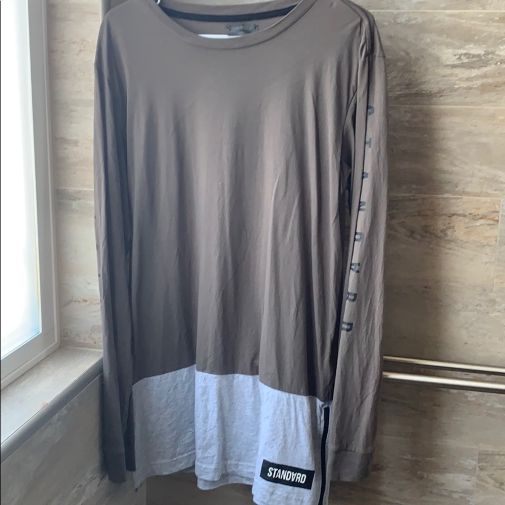 Green and Gray Long Sleeve LONG tee